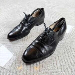 Botany 500 Oxford Shoes Mens 10.5 Black Brogue Dress Old Money Vintage Y2K Retro
